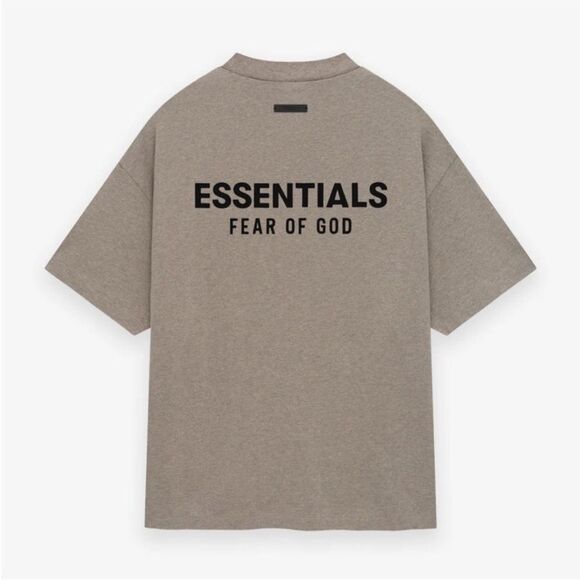 Fear of God ESSENTIALS Dark Oatmeal T-Shirt – Men’s Oversized Fit L FOG Bag - Picture 1 of 4
